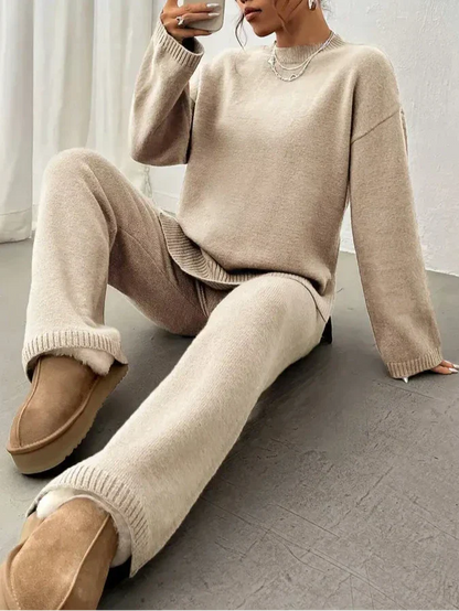 Lily™ - Warm Ribbed Casual Pantsuit