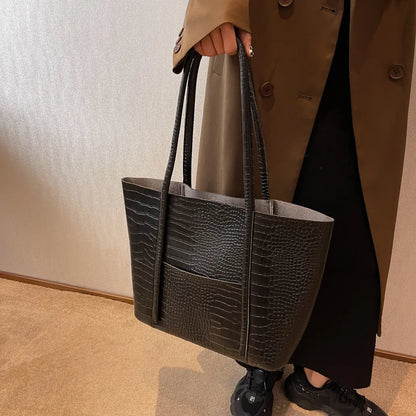 Betina™ - Croc Shoulder Leather Bag